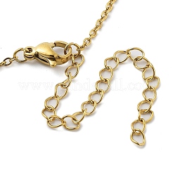 Pendentifs ronds et plats en acier inoxydable 304 avec zircone cubique&nbsp;STAS-S145-01I