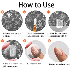 ステンレス鋼の DIY ネイルアート テンプレート  テンプレートツール  長方形  プラスチックネイルアート画像テンプレート付き  魚  12x6cm&nbsp;MRMJ-PH0003-17C