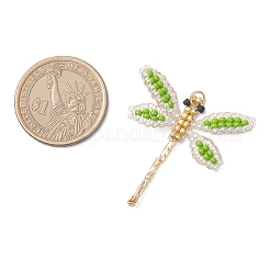 Подвески в виде стрекоз из стеклянных бусин&nbsp;PALLOY-MZ00983-03