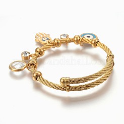 Bracelets à breloques réglables en acier inoxydable 304&nbsp;BJEW-F326-03
