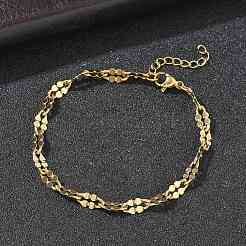 Bracciali da donna con catene a maglie in acciaio inossidabile 304&nbsp;BJEW-D466-08C-G