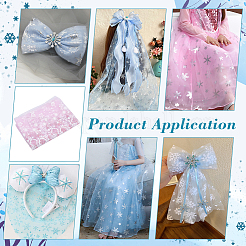 2м полиэстеровая сетчатая ткань со снежинками&nbsp;DIY-WH0622-388B