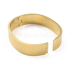 304ステンレススチールパヴェキュービックジルコニアヒンジ付きバングル（女性用）  ブラック  1/2インチ（1.4cm）  内径：2-3/8x1-7/8インチ（6.1x4.8cm）&nbsp;BJEW-D044-04G-02