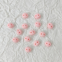 楕円形のプラスチッククラフト豚の鼻  人形作り用品  ピンク  8x10mm&nbsp;PW-WG82502-01