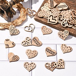 100 шт. незавершенные пустые деревянные ломтики&nbsp;WOOD-YW0001-60