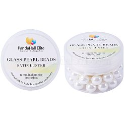 環境に優しい染めガラスパールラウンドビーズ  ベージュ  12mm  穴：0.7~1.1mm  約60個/箱&nbsp;HY-PH0001-12mm-RB011