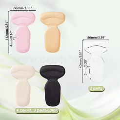 14 пара 5-х цветных наклеек на пятку из пены и силикона в форме буквы Т AJEW-GA0007-73