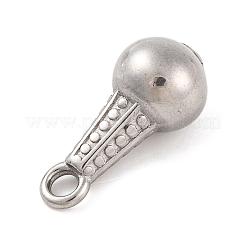 変色しない304ステンレススチールペンダント  ティアドロップチャーム  ステンレス鋼色  15x7mm  穴：2mm&nbsp;STAS-Z077-04P