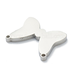 変色しない304ステンレススチールチャーム  蝶  ステンレス鋼色  11x14x1.5mm  穴：0.9mm&nbsp;STAS-B016-05P