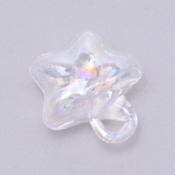 ガラス瓶のペンダントの装飾  ウィッシングボトル  スター  クリアAB  23x21x11mm  穴：2mm&nbsp;GLAA-WH0025-05