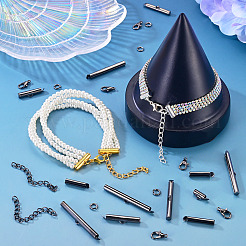 560 pièces 10 styles glissière de fer sur les tubes de fermoir d'extrémité&nbsp;DIY-TA0015-91