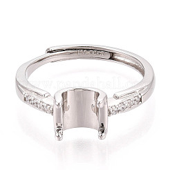 Позолоченное родием 925 стерлинговое серебро с микропаве из кубических цирконий помолвочное кольцо-солитер STER-N016-74P