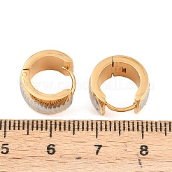 Двухцветные серьги-кольца из нержавеющей стали 304 в полоску&nbsp;EJEW-L307-04GP-04