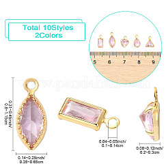 20 pz 10 stili ottone micro pavé zirconia cubica charms&nbsp;KK-YW0004-67