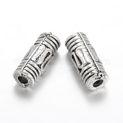 カラムccbプラスチックビーズ  アンティークシルバー  8.5x3mm  穴：1.5mm&nbsp;CCB-I001-11AS
