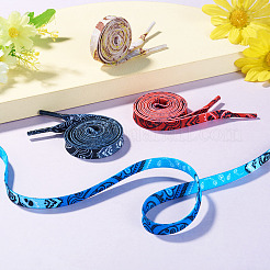 4 par de cordones de poliéster con estampado de flores de 4 colores&nbsp;FIND-TA0010-30