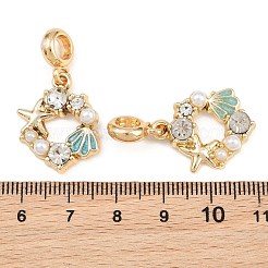 Legierung Emaille europäische baumeln Charms&nbsp;AL-CBAC2D3-15G