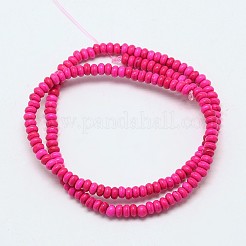 Окрашенная синтетическая бирюзовая прядь из бисера&nbsp;G-P083-6mm-84A