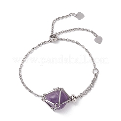 Устойчивый к потускнению регулируемый плетеный 201 нержавеющая сталь макраме сумка кабель цепь слайдер браслет изготовление BJEW-JB10284-01