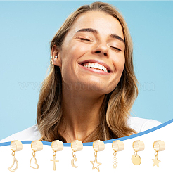 8 пара 8-х стильных серег-манжет из нержавеющей стали 304 EJEW-UN00004