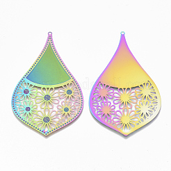 Ионное покрытие(ip) 304 нержавеющая сталь филигранные большие подвески STAS-S108-70