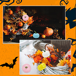 12шт. 4-х цветная полиэтиленовая искусственная тыква DJEW-GF0001-71B