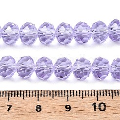 ガラスビーズ連売り  多面カット  ロンデル  ライラック  8x6mm  穴：1mm  約60~62個/連  39~40cm&nbsp;X-EGLA-A044-T8mm-D17