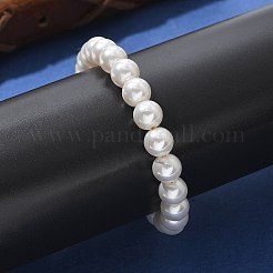 Schiebearmband aus Muschelperlen mit Schlangenkette aus Messing&nbsp;LS-BJEW-B066-01B-02