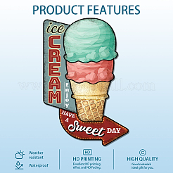 Старинный металлический оловянный знак&nbsp;AJEW-WH0409-002