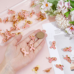 40 шт. эмалевая булавка с розовой лентой для повышения осведомленности о раке груди&nbsp;JEWB-ME0001-22