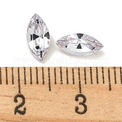 ガラスラインストーンカボション  尖ったバック＆バックメッキ  多面カット  馬の目  アレキサンドライト  8x4x3mm&nbsp;RGLA-L029-12A-283