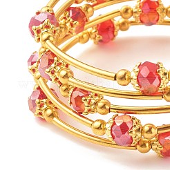 Блестящий браслет из стеклянных бусин BJEW-JB07746