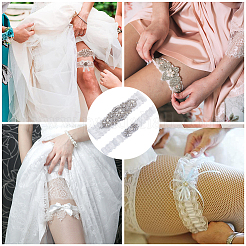 Кружевные эластичные подвязки невесты AJEW-WH0258-222