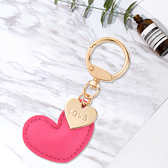 1шт брелок в форме сердца из искусственной кожи&nbsp;KEYC-CL0001-14E