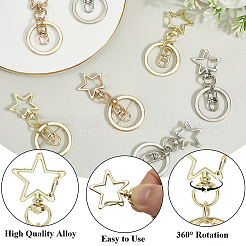 18 шт. поворотные застежки для брелка из сплава&nbsp;KEYC-SP0001-48A-G