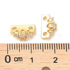 Charms scorrevole in zirconia cubica trasparente micro pavè di ottone&nbsp;KK-P239-16G