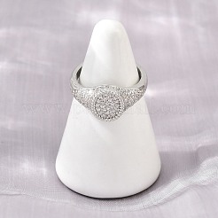 Anillos de puño de circonita cúbica micro pavé de latón para mujer&nbsp;CU-CBA0A21-04P
