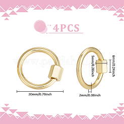 4 шт. латунные подвески-замки с винтовым карабином&nbsp;KK-UN0005-37