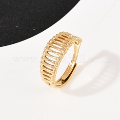 女性用304ステンレススチールカフオープンリング  ゴールドカラー  9mm  内径：18mm&nbsp;RJEW-H255-01G-09