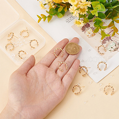 12 шт. латунные серьги-гвоздики KK-BC0010-37