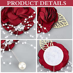 2 комплект шелковой ткани с имитацией цветка на запястье&nbsp;AJEW-CP0008-45