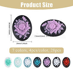 28 Stück 7 Farben Harz Cabochons&nbsp;CRES-CA0001-28