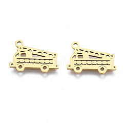 イオンプレーティング（IP）201ステンレスペンダント  レーザー切断  クレーン  ゴールドカラー  11.5x16.5x1mm  穴：1.4mm&nbsp;STAS-T044-281G