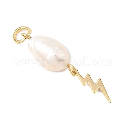 3 шт. 3 стиля натурального культивированного пресноводного жемчуга риса с подвесками в виде луны PALLOY-JF04583-01