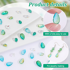 120шт 6 цвета прозрачные стеклянные подвески&nbsp;GLAA-GA0001-80