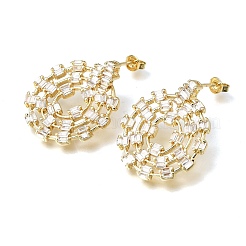 Aretes colgantes de circonita cúbica con micro pavé de latón para mujer&nbsp;EJEW-F423-01G