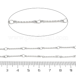 ラックメッキ304ステンレス鋼リンクバーチェーン  ハンダ付け  スプールで  ステンレス鋼色  15x2.5x1mm  約32.81フィート（10m）/ロール&nbsp;CHS-N009-05P
