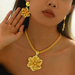 Элегантный винтажный повседневный комплект из латунных серег-гвоздиков и ожерелий с подвесками для женщин IB9280