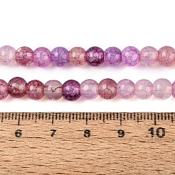 Brins de perles de verre craquelé teintées à effet ombré&nbsp;GLAA-Q106-01A-B22