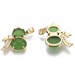 Латунные микропаве прозрачные кубические циркониевые подвески&nbsp;KK-R126-043-NF